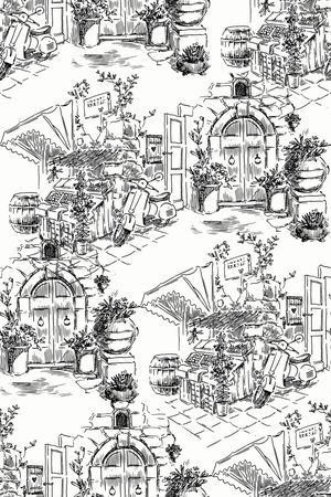 素描印花花型图片