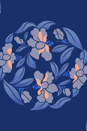团花花卉印花花型图片