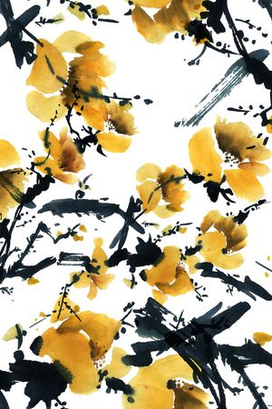 水彩印花花型图片