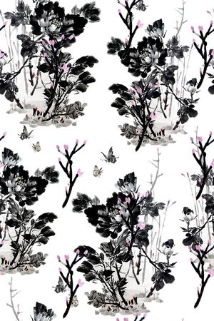 旗袍印花花型图片