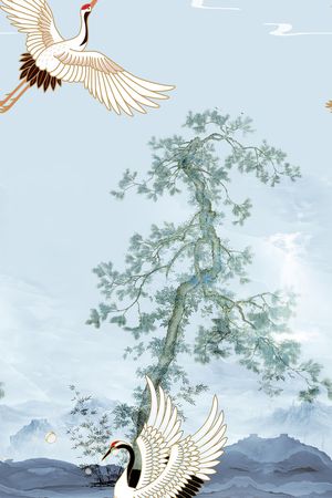 中国风定位花印花花型图片