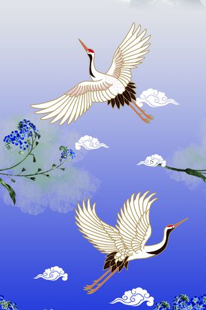 中国风定位花印花花型图片