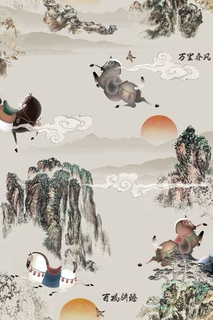 文艺印花花型图片