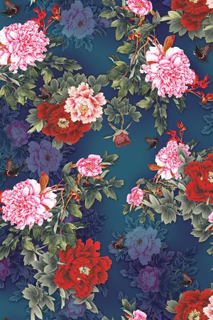 花鸟印花花型图片