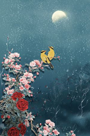 鸟印花花型图片