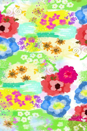 绘画印花花型图片