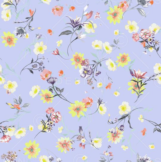 手绘花卉印花花型图片