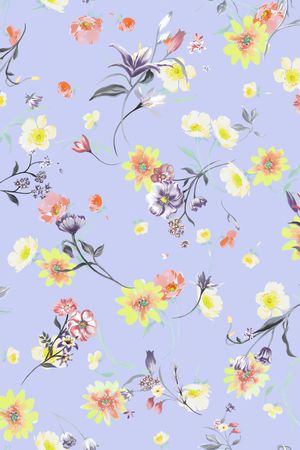 手绘花卉印花花型图片