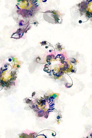 水彩印花花型图片