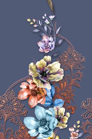 定位花印花花型图片