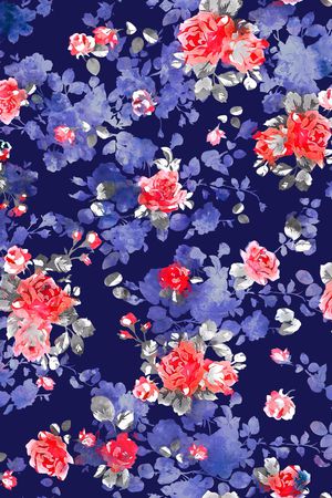 水彩印花花型图片