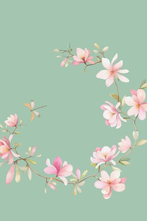 玉兰花印花花型图片