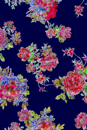 水彩印花花型图片