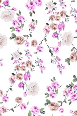 玫瑰花印花花型图片