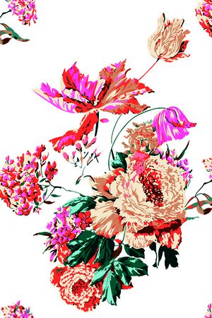 牡丹印花花型图片
