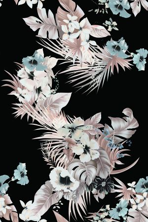 绿植树叶印花花型图片