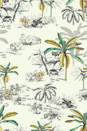 线条画印花花型图片