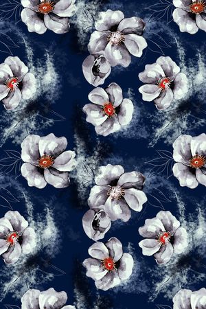 水彩印花花型图片