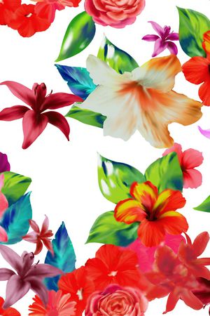 水彩印花花型图片