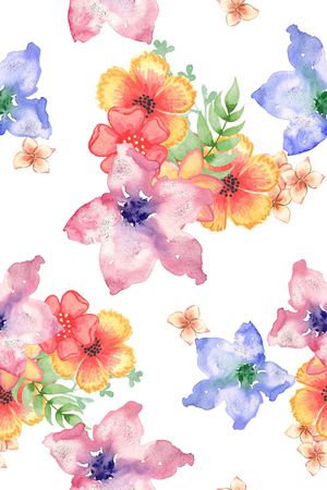 水彩印花花型图片