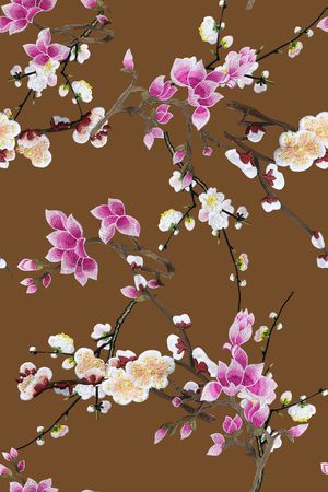 玉兰花印花花型图片