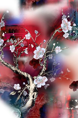 油画花型印花花型图片
