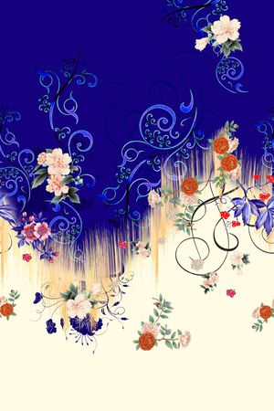 女装定位花印花花型图片