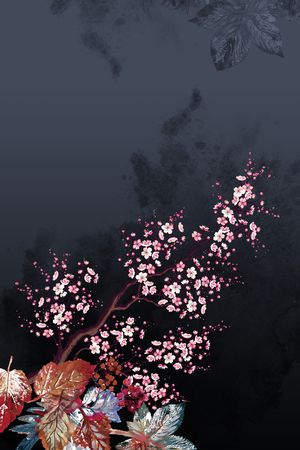 桃花印花花型图片