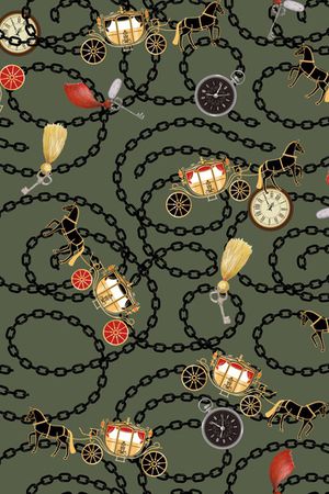 马车印花花型图片