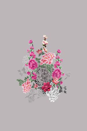 女装定位花印花花型图片
