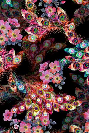 羽毛印花花型图片