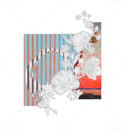 胸前独幅印花花型图片
