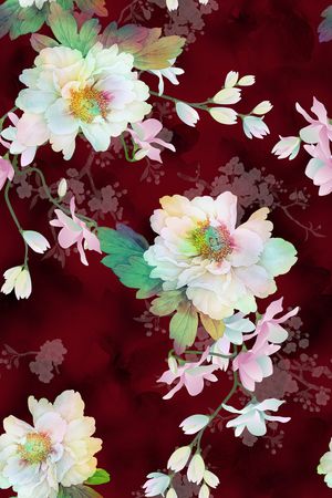 玉兰花印花花型图片