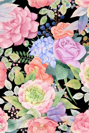 水彩花卉印花花型图片