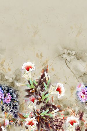 女装定位花印花花型图片