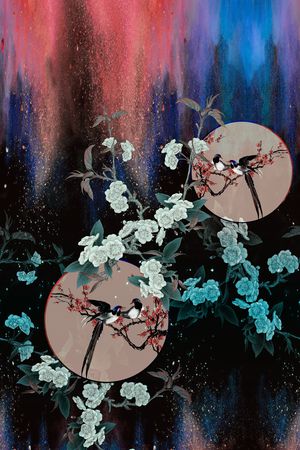 中国风定位花印花花型图片