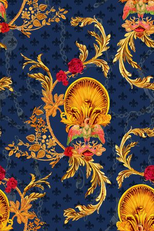 链条印花花型图片