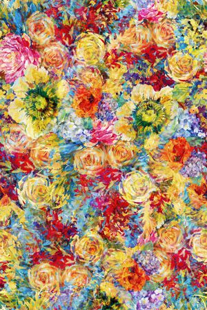 抽象花卉印花花型图片
