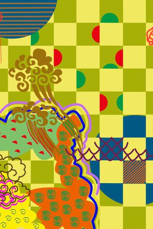 撞色印花花型图片