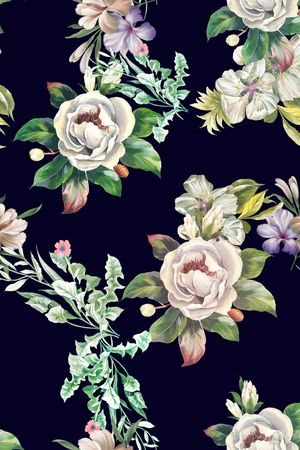绿植树叶印花花型图片