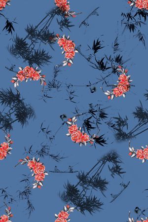旗袍印花花型图片