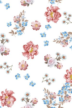 水彩印花花型图片