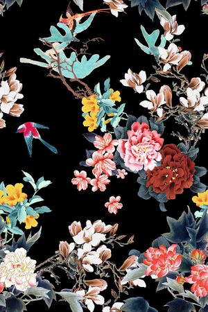 鸟印花花型图片