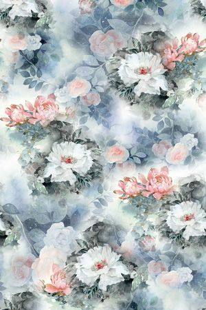 水彩印花花型图片