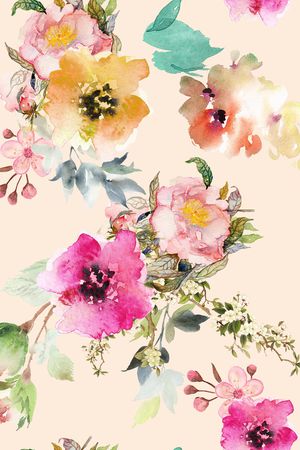水彩印花花型图片