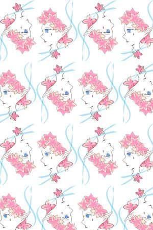 少女印花花型图片