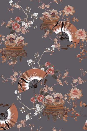 真丝印花花型图片