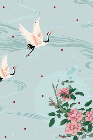 水墨风印花花型图片