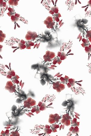 抽象花卉印花花型图片