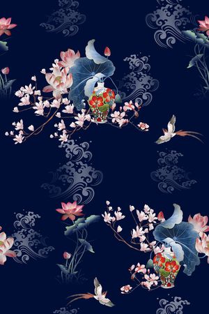 真丝印花花型图片